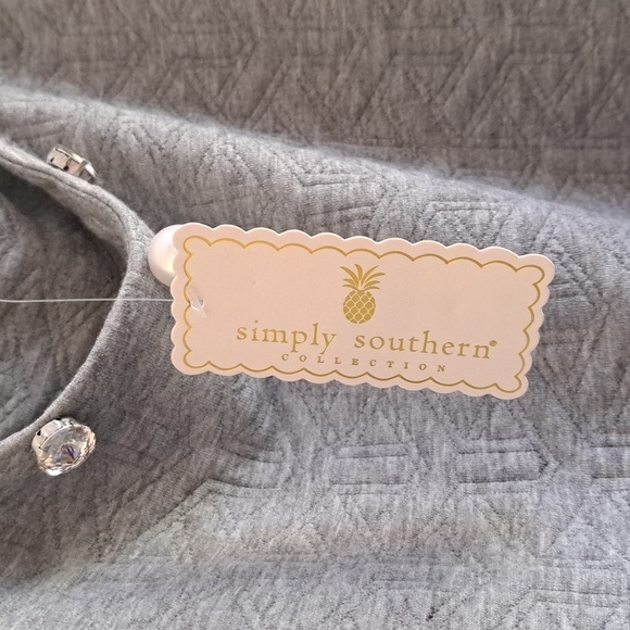 Gray  Dress with Pearl and Rhinestone Accents  Balloons Sleeves - Picture 5 of 8